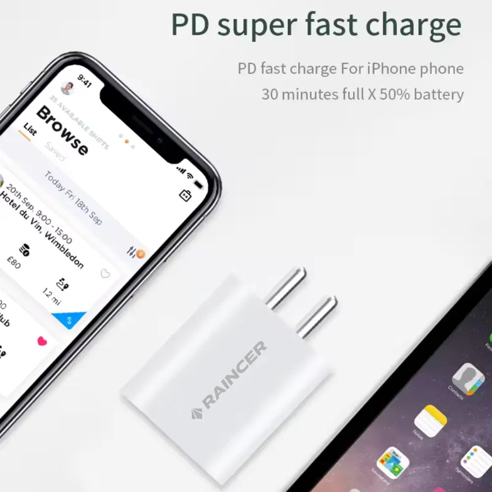 Optimized Power Safe Charging iPhone - 20W PD Quick Charger