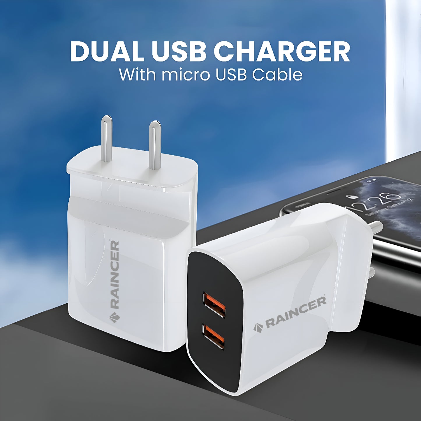 Raincer® 2.4A Fast Charger with Holder