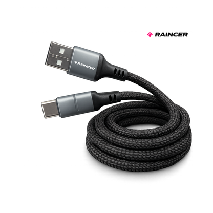 Raincer Silk C Lightning Metal Cable – Durable Braided Fast Charging & Data Sync Cable