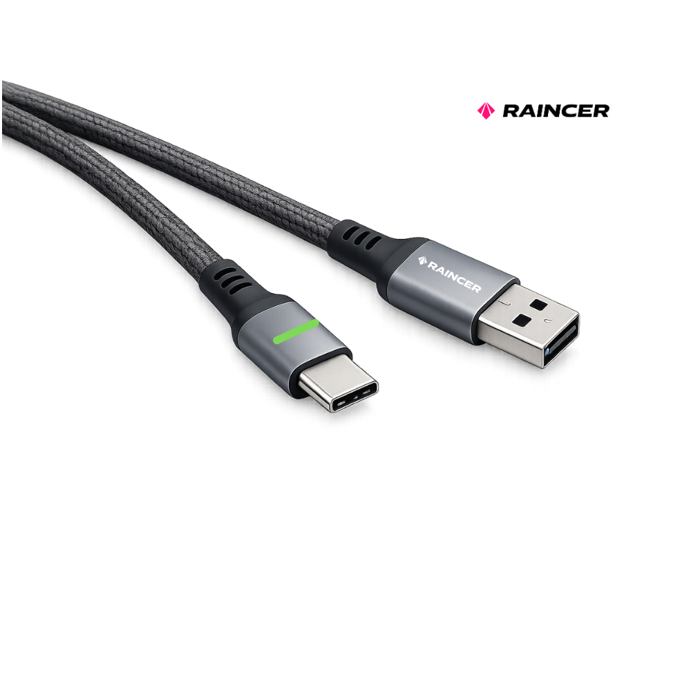 Raincer Silk C Lightning Metal Cable – Durable Braided Fast Charging & Data Sync Cable