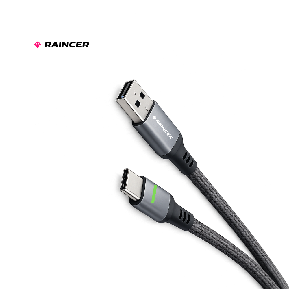 Raincer Silk C Lightning Metal Cable – Durable Braided Fast Charging & Data Sync Cable