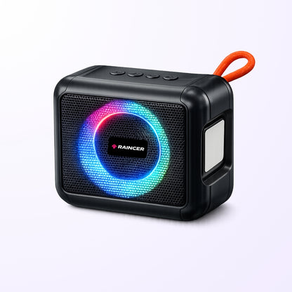 Raincer CUBE: 5W Mini Speaker | Dual Punchy Deep Bass | Multi-Mode RGB for Party Vibe | 1-Year Warranty |  1200 mah Battery For uninterrupted entertainment